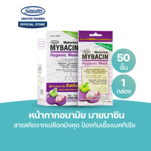 หน้ากากอนามัย สารสกัดจากเปลือกมังคุด ป้องกันเชื้อแบคทีเรีย 1กล่อง50ชิ้น Greater
